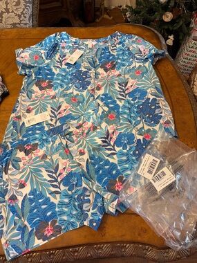 Lilly Pulitzer PJ set Darcy top Abrianna Boxer Blue Pajama Set XL